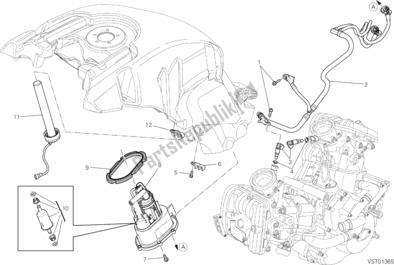Alle onderdelen voor de Benzine Pomp van de Ducati Diavel FL Thailand 1200 2019